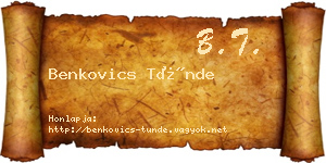 Benkovics Tünde névjegykártya